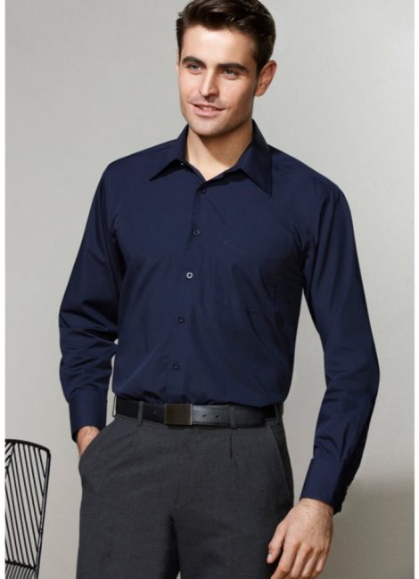 SH714 Metro Solid Colour Poplin Mens L/S