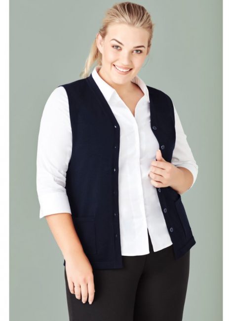 CK961LV Womens Button Front Vest