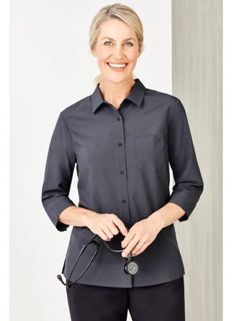 CS951LT Womens Plain 3/4 Sleeve Shirt